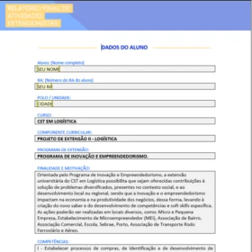 Projeto de Extensão II Logística impresso com gráficos, tabelas comparativas e conclusões do projeto de extensão em logística.