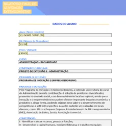 Planejamento do Projeto de Extensão II Administração