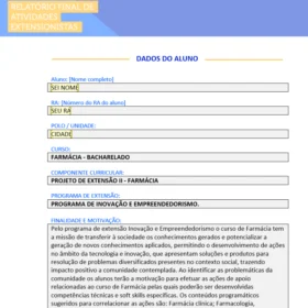 Projeto de Extensão II Farmácia Pronto e Aprovado