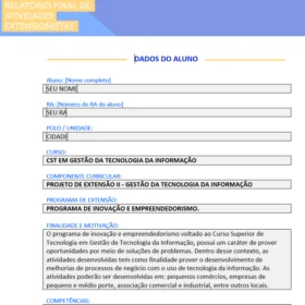 Projeto de Extensão II Gestão da Tecnologia da Informação Estruturado