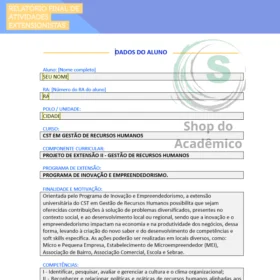 Template Completo para Projeto de Extensão II em Recursos Humanos