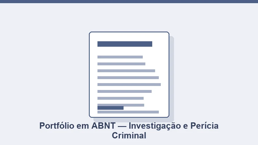 Modelo de relatório do Projeto de Extensão II Investigação e Perícia Criminal