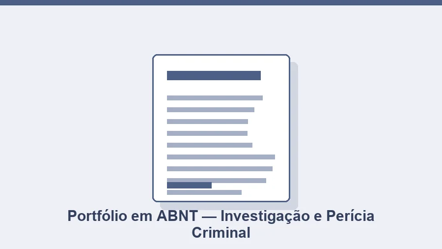 Modelo de relatório do Projeto de Extensão II Investigação e Perícia Criminal