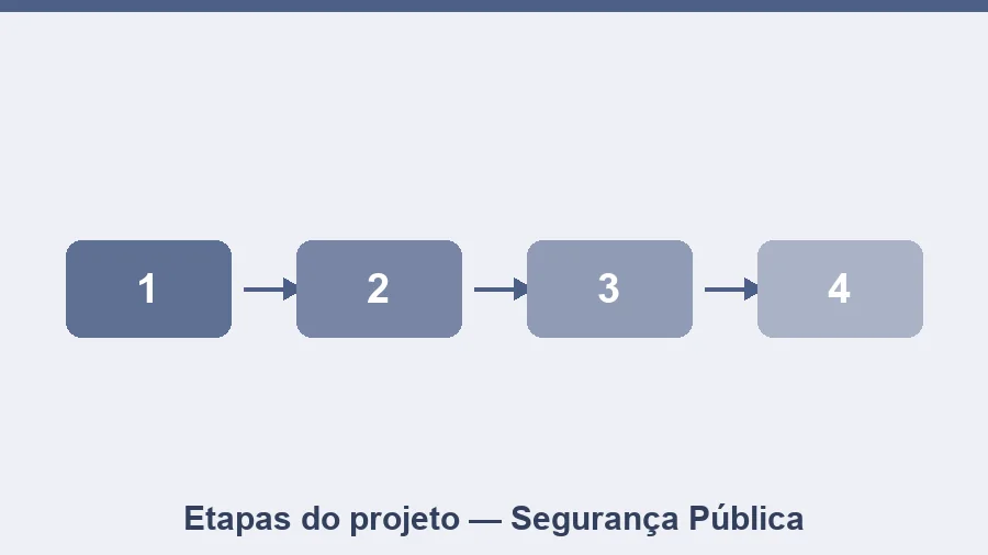 Organização do cronograma e das etapas do projeto de extensão em Segurança Pública.