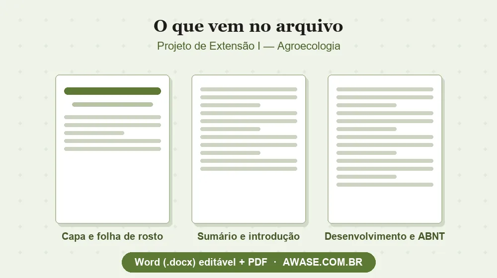 Projeto de Extensão I Agroecologia pronto em Word e PDF