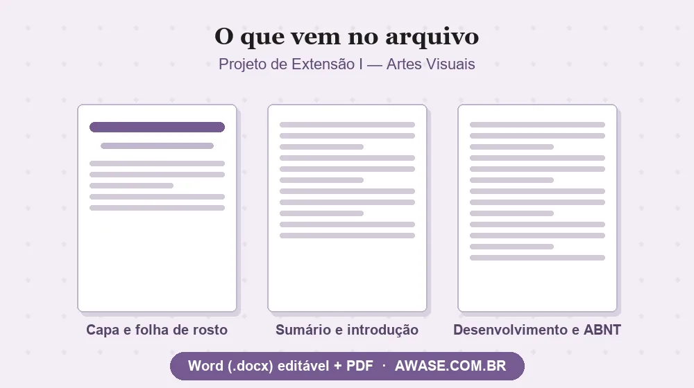 Projeto de Extensão I Artes Visuais pronto em Word e PDF