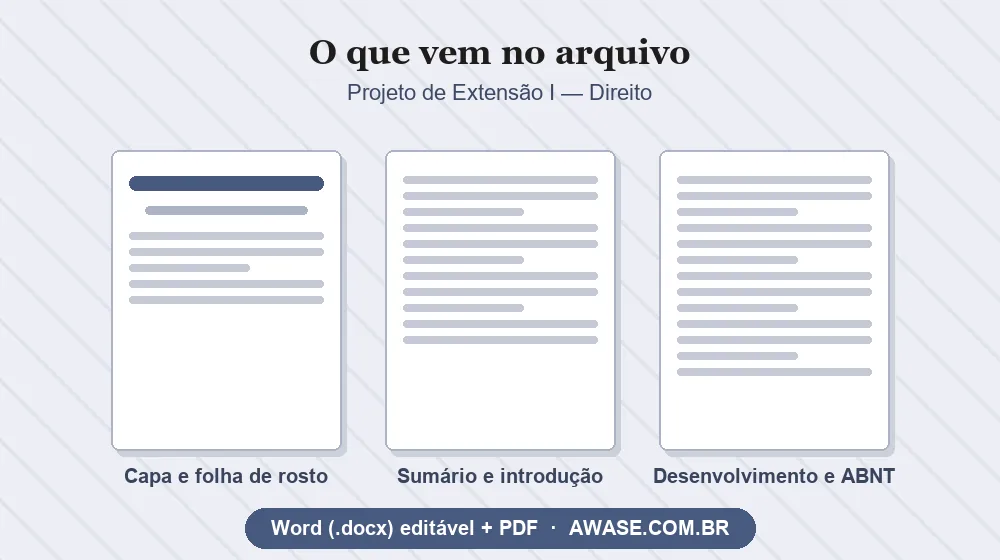 Projeto de Extensão I Direito pronto em Word e PDF