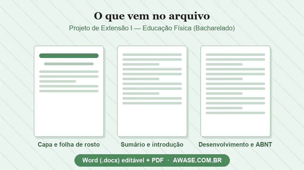 Projeto de Extensão I Educação Física pronto em Word e PDF