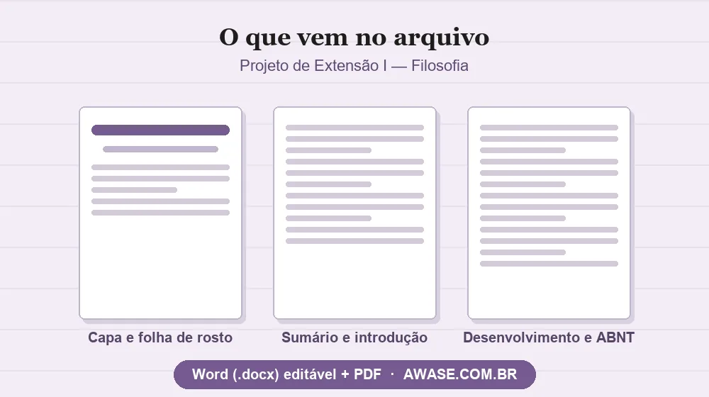 Projeto de Extensão I Filosofia pronto em Word e PDF