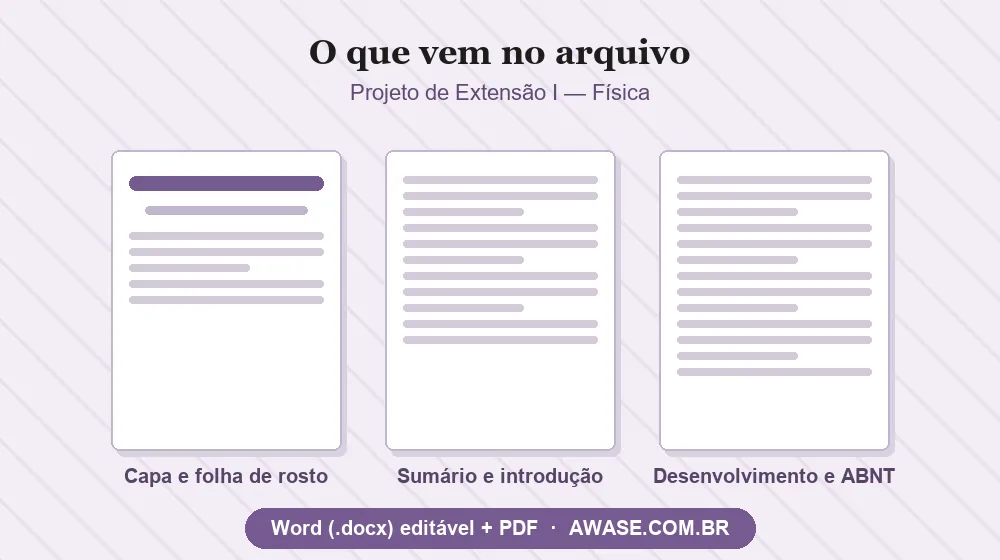 Projeto de Extensão I Física pronto em Word e PDF