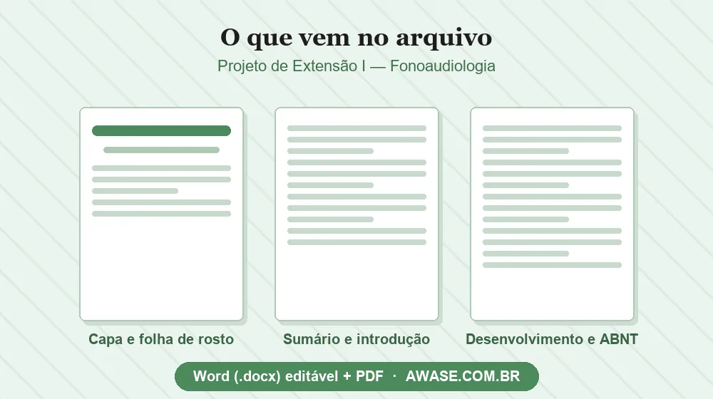 Projeto de Extensão I Fonoaudiologia pronto em Word e PDF