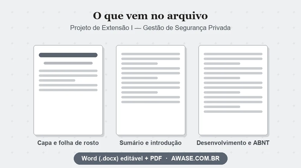 Projeto de Extensão I Gestão de Segurança Privada pronto em Word e PDF