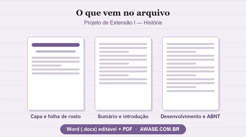 Projeto de Extensão I História pronto em Word e PDF