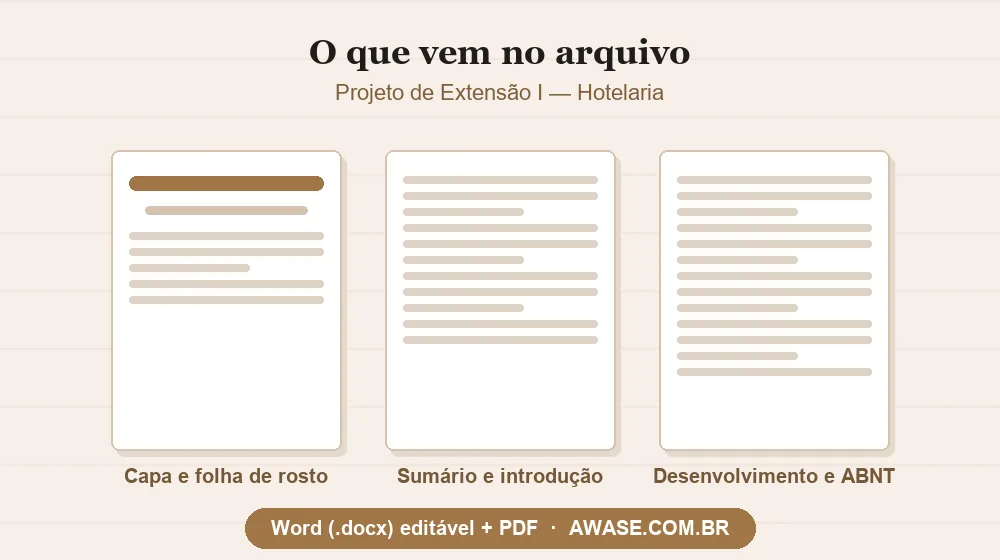 Projeto de Extensão I Hotelaria pronto em Word e PDF