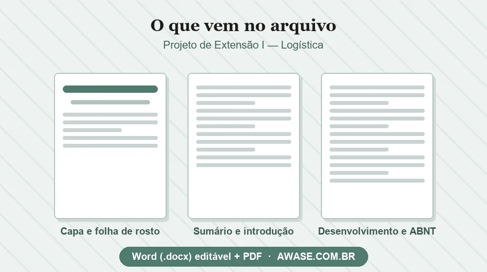 Projeto de Extensão I Logística pronto em Word e PDF
