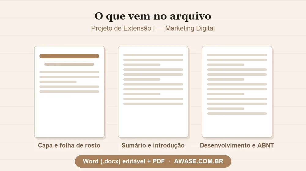 Projeto de Extensão I Marketing Digital pronto em Word e PDF