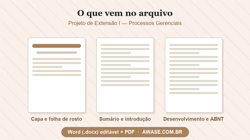 Projeto de Extensão I Processos Gerenciais pronto em Word e PDF