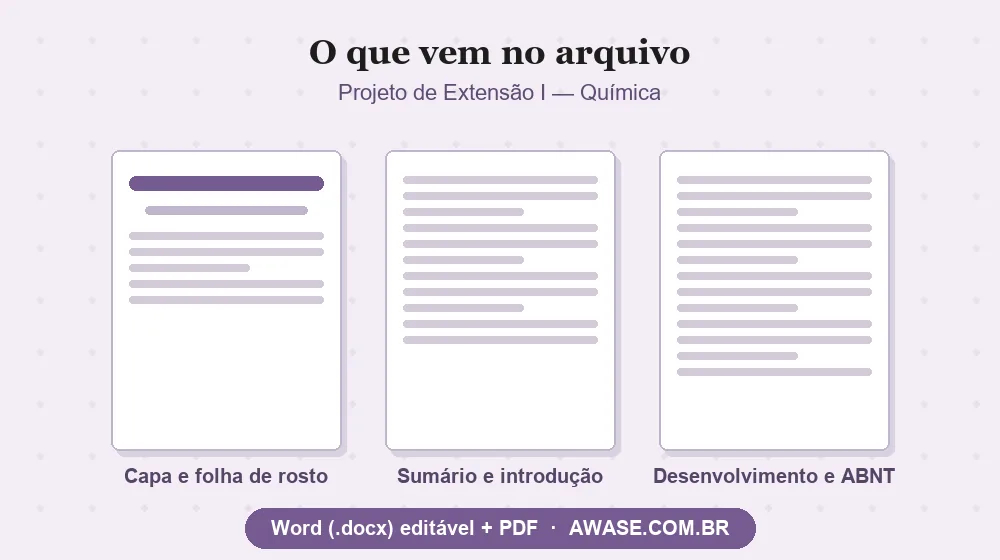 Projeto de Extensão I Química pronto em Word e PDF